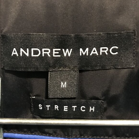 Andrew Marc Womens M Black Down Puffer Coat Stretch Jacket Short - Picture 5 of 13